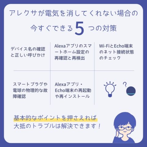 アレクサが電気を消してくれない原因は？今すぐできる対策まとめ